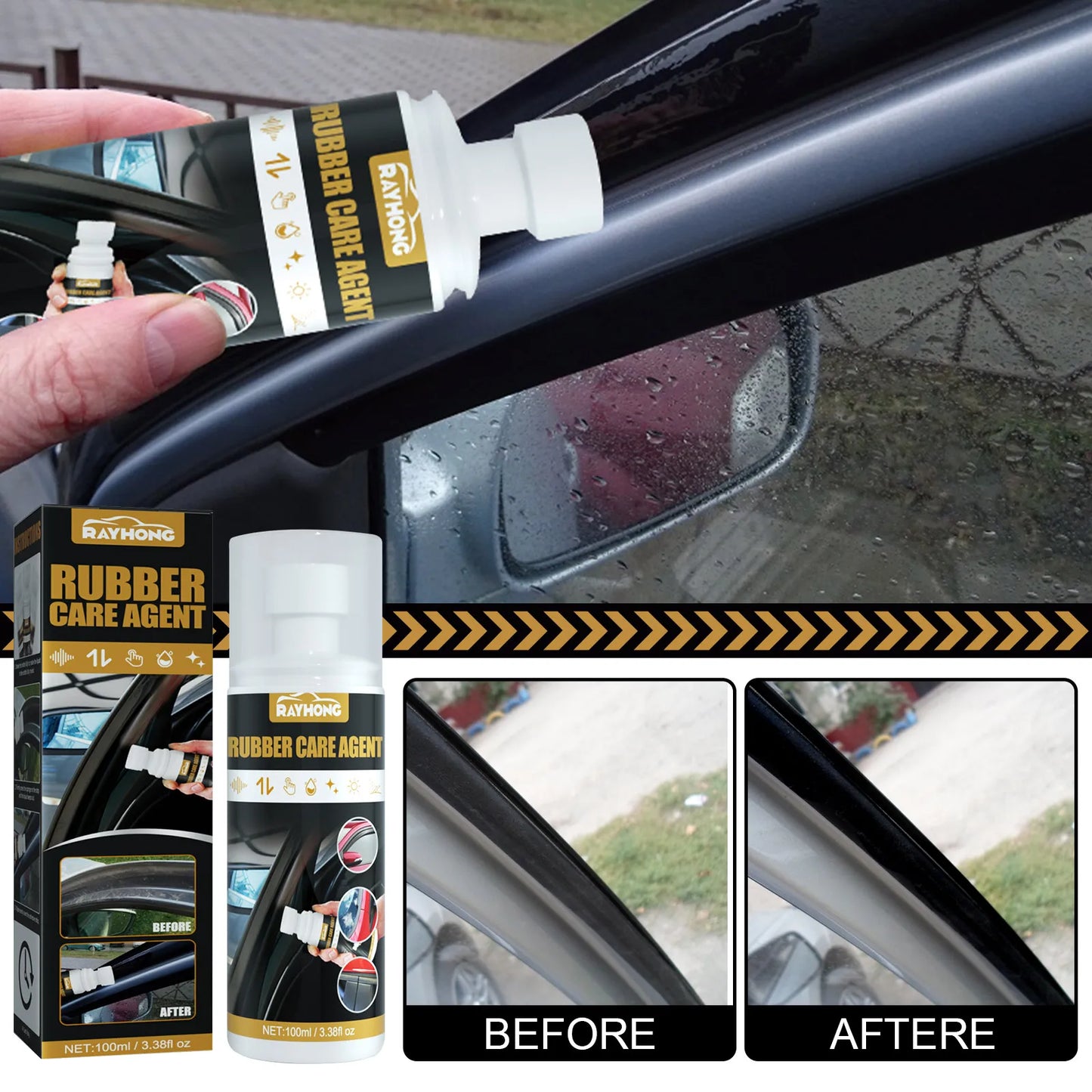 100ml Car Rubber Curing Agent Rubber Renovator Care Spray Liquid Wax Polish Care Agent Car Cleaner Maintenance Supplies