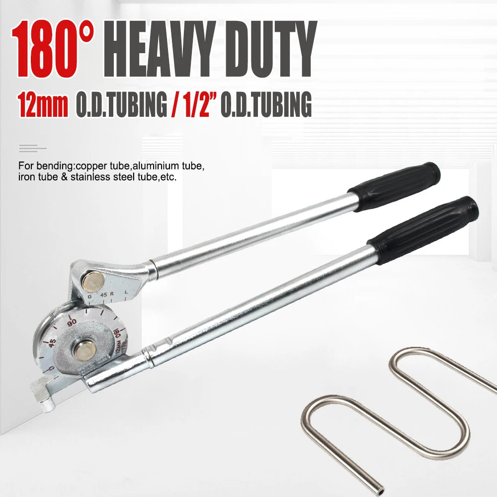 180 ° Heavy Duty Tube Bender 12mm/1/2'' O.D.TUBING 0-180 Degrees Pipe Bender and Tube Bending Manual Machine Tools