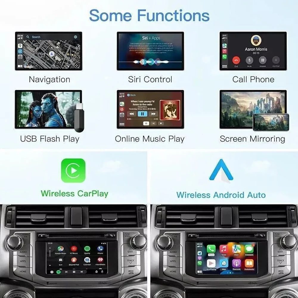 New Wireless Carplay Android Auto Car Decoder For Toyota Touch 2 Entune 2.0 Highlander Tundra Sienna Prius Yaris Camry 2014-2019