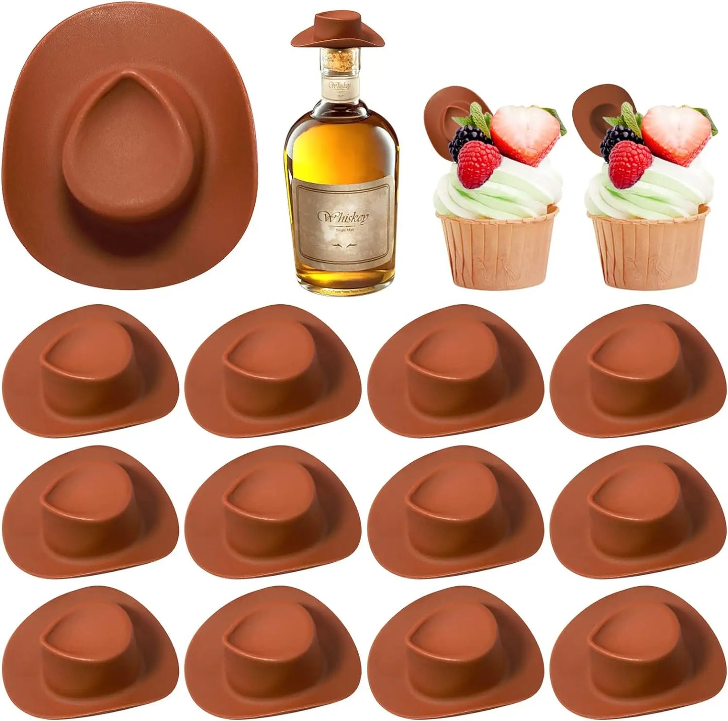 5/10/20/30/40/50pc Mini Cowboy Hat Plastic Cowgirl Cute Doll Hat Western Wedding Birthday Party Supplies Accessories Cake Topper