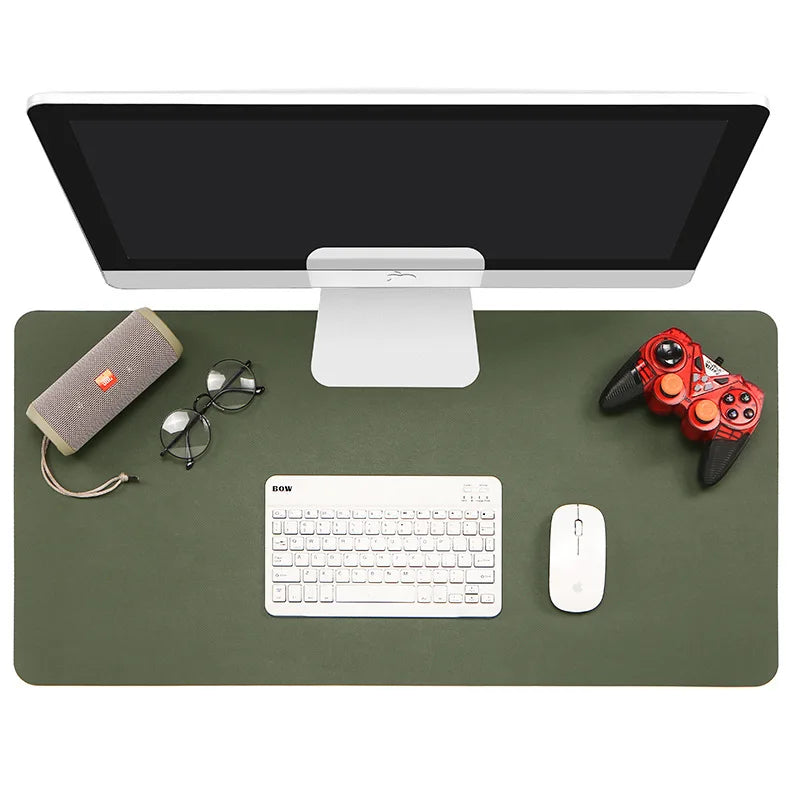 1pc Large Size Office Desk Protector Mat 23.62x11.81in PU Leather Waterproof MousePad Desktop Keyboard Desk Pad Gaming Mousepad