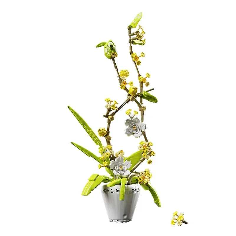 New Fragrans Model Building Blocks MOC Flower Potted Bonsai Ideas Home Decor Plant Collection Bricks Ideas DIY Toy For Girl Gift