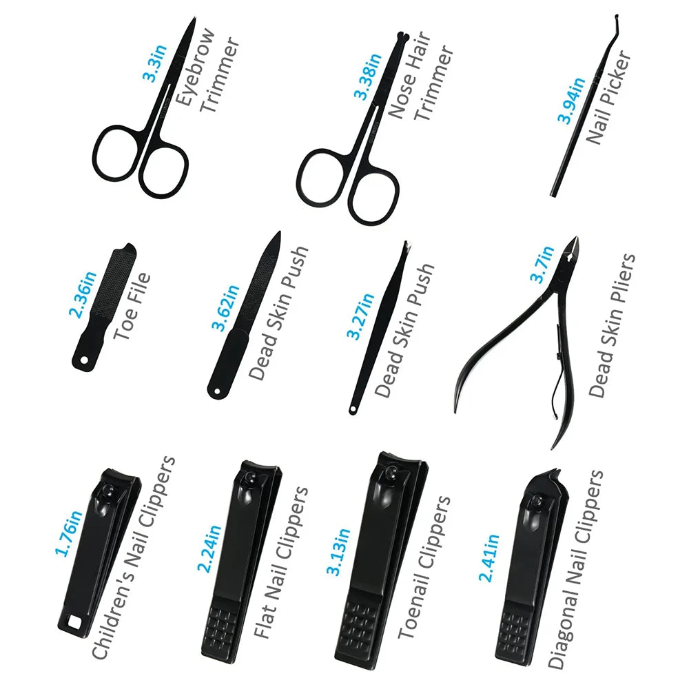 26 In 1 Manicure Set Professional Nail Clipper Kit Stainless Steel Manicure Kit,Nail Care Tools With Luxurious Travel Case