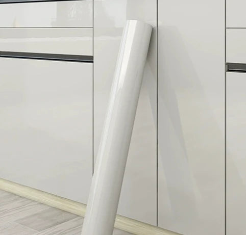 Glossy White Self-adhesive Kitchen Sticker, Water and Moisture Resistant for Countertop and Table Decoration, Cabinet Protection