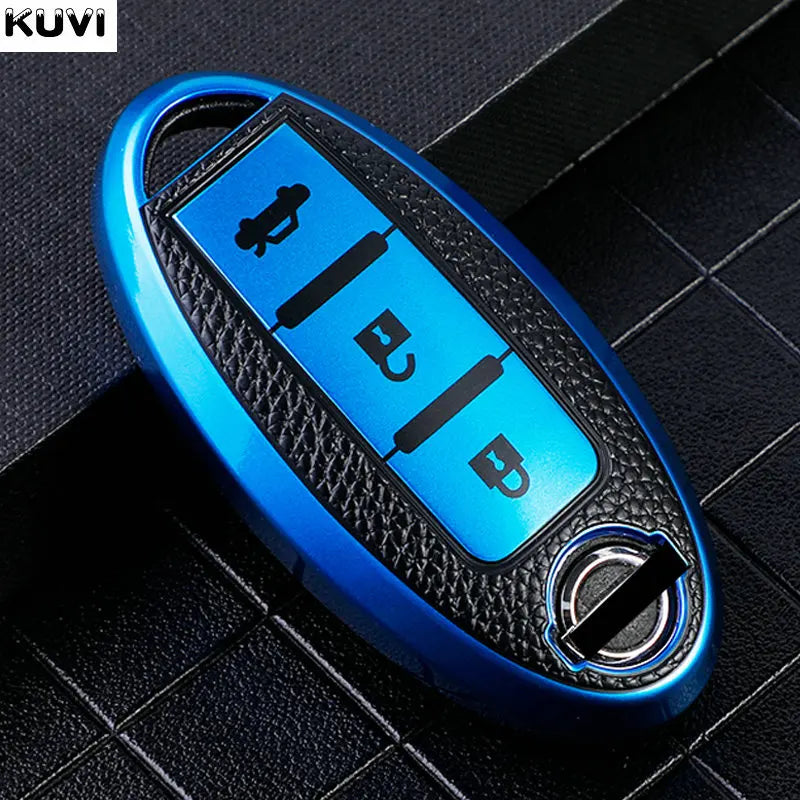 Leather TPU Car Key Case Cover for Nissan Leaf Micra Qashqai J11 J10 X Trail T32 Versa Note Patrol Key Fob Cover Accessories