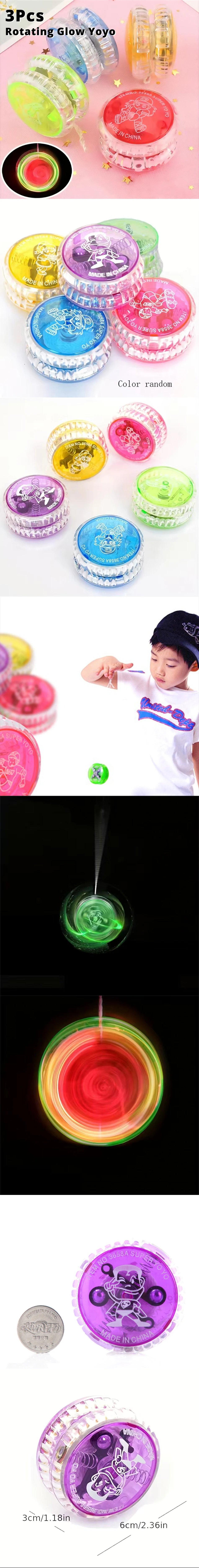 Kids' Glow Yo-yo Creative Glitter Toy Yo-yo Boy Dazzling Yo-yo Puzzle Glow-in-the-dark Yoyo Ball