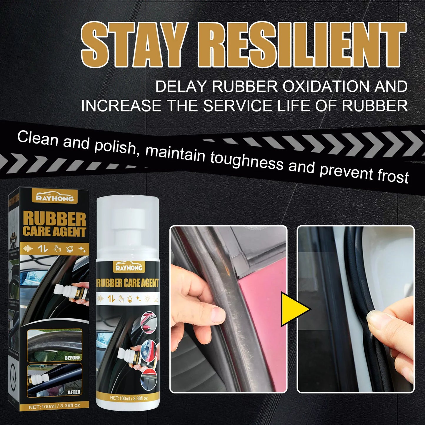 100ml Car Rubber Curing Agent Rubber Renovator Care Spray Liquid Wax Polish Care Agent Car Cleaner Maintenance Supplies