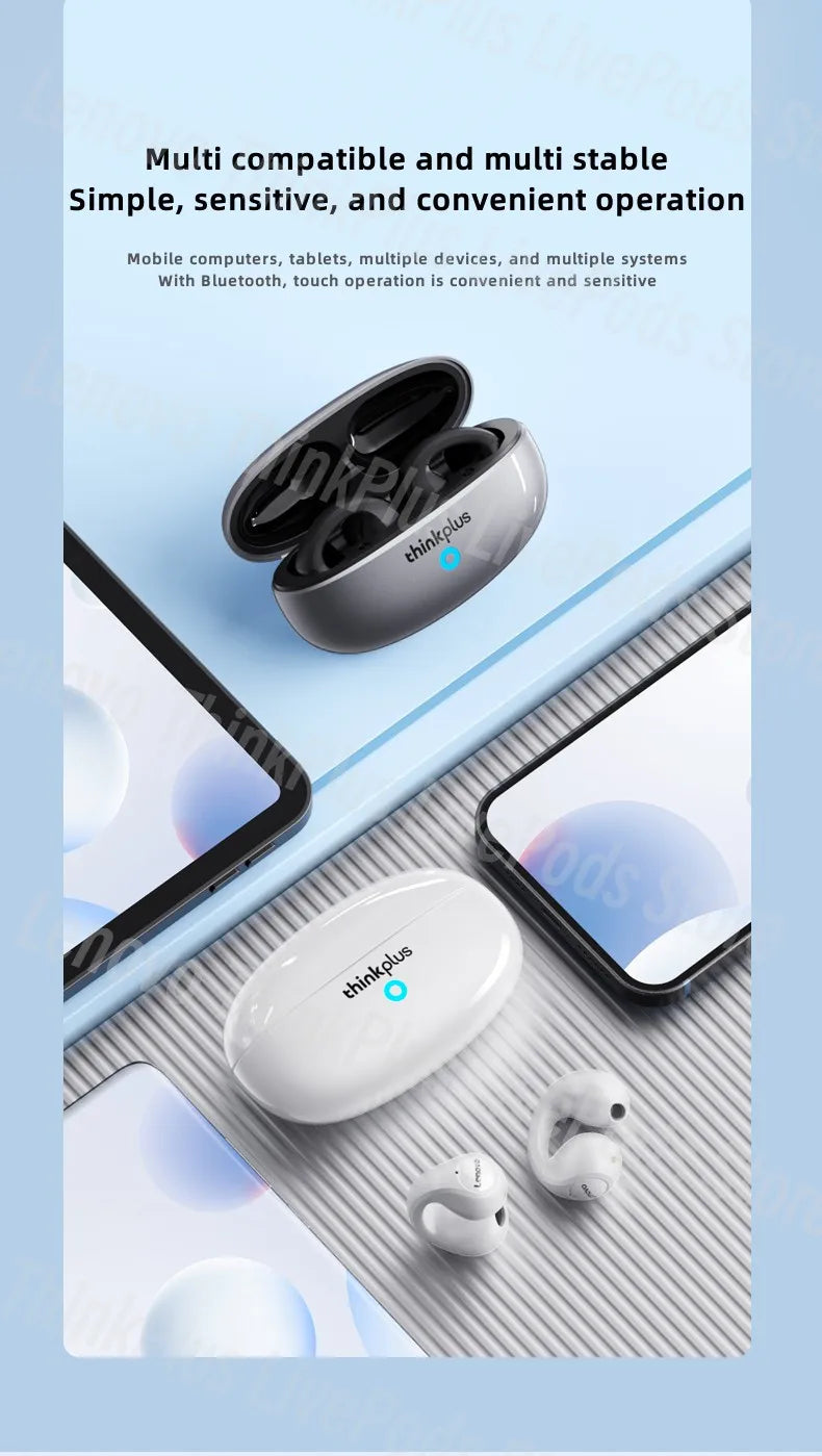 New Lenovo XT83II TWS Wireless Headphones Bluetooth Earphones Earclip Design Touch Control HD Earbuds Sports Headset Original