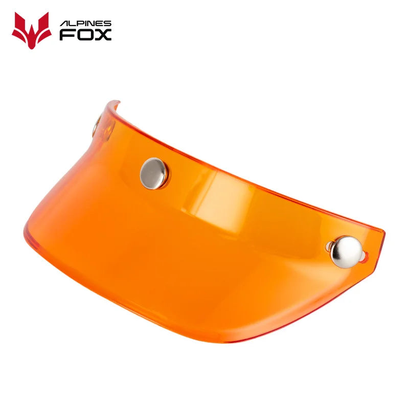 Motorcycle Helmet Sun Shade Protector 3 Snap-Button Retro Open Face Flip Up Down Shield Visor Modified Parts 7.08 X 2.95 In