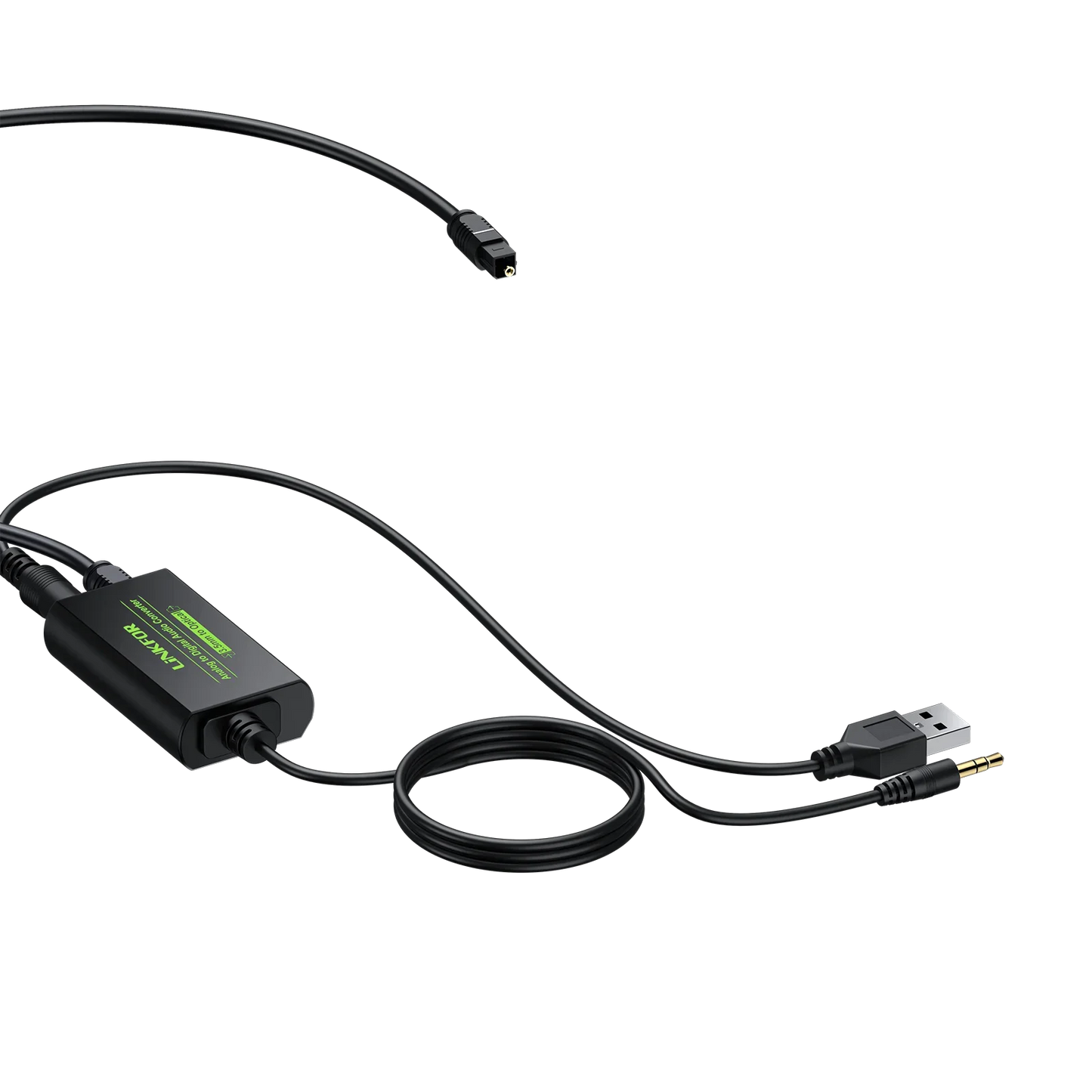 LiNKFOR 3.5mm to SPDIF Converter AUX to Digital Coaxial Toslink Optical Audio Adapter with Optical Cable for PS3 Blu-ray Player