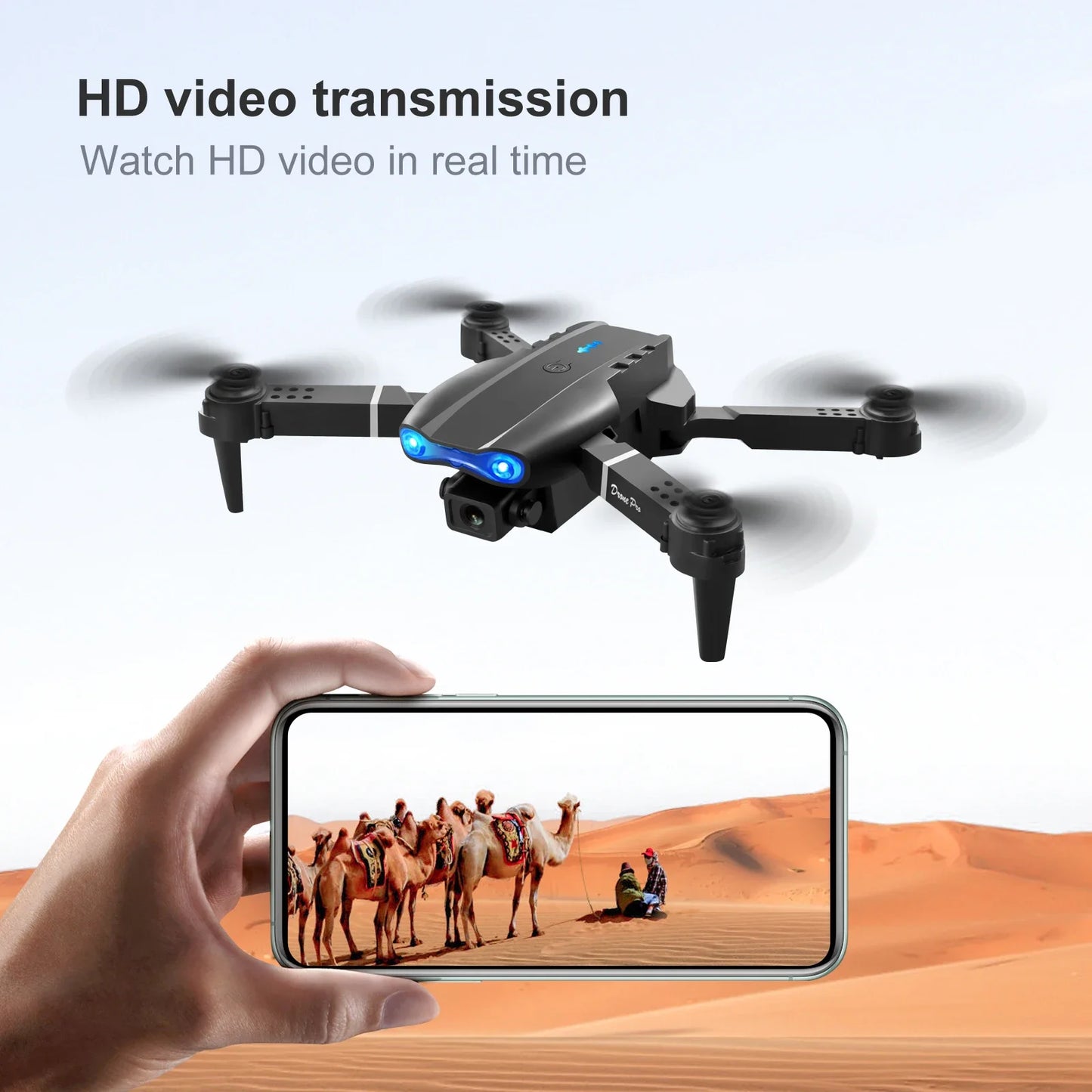 New E99Pro RC Drone 4K Professinal With Wide Angle Dual HD Camera Foldable RC Helicopter 5G WIFI FPV Height Hold Apron Sell