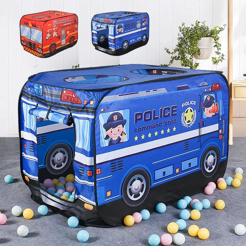 PANGDUBE Folding Baby Playpen Without Balls Pool Fire Truck Tent Policy Car Toy Tent Kid Playhouse Children's Play Tent