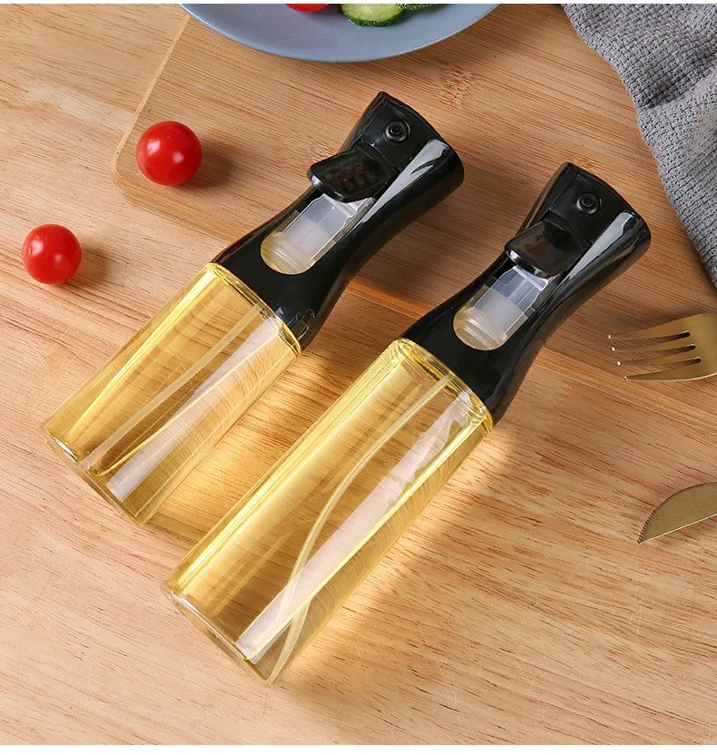1PCS Black Transparent Kitchen Oil Bottle Cooking Oil Spray Olive Oil Bottle Fitness Barbecue Spray Oil Dispenser Household