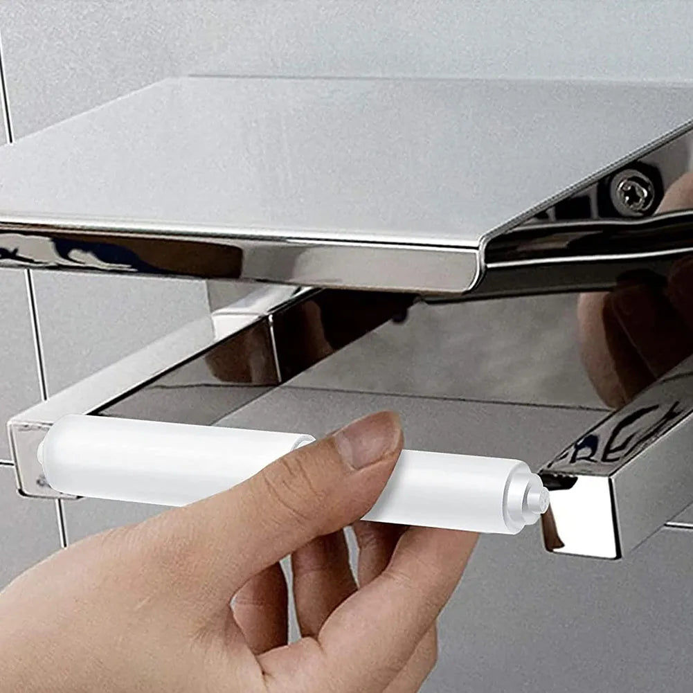1/3PCS Replacement Toilet Roll Paper Shaft White Plastic Toilet Roll Holder Roller Spindle Insert Spring For Bathroom Accessory