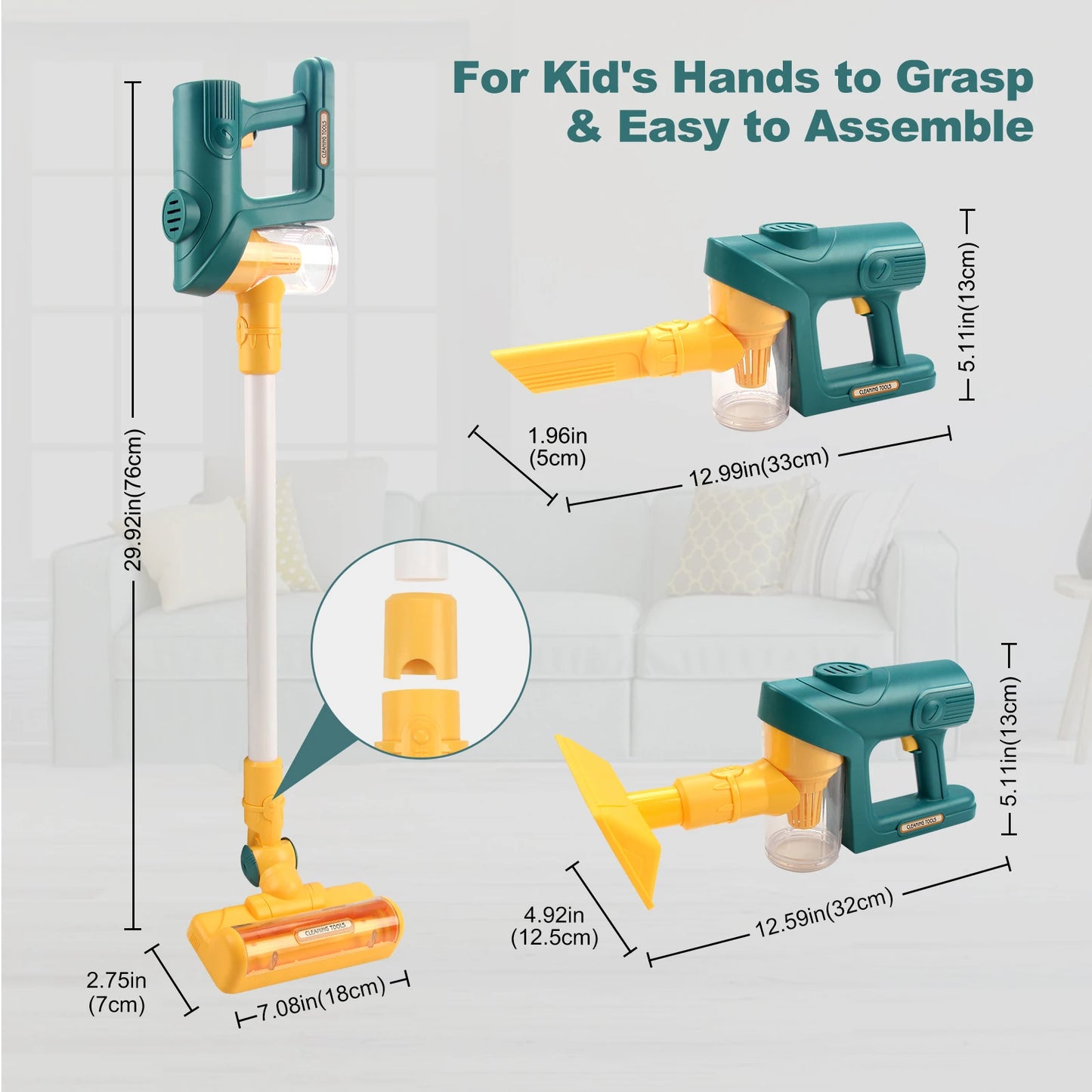 New Vacuum Cleaner for Kids - Electrical Toy Vacuum for Boys Girls Pretend Fun House Cleaning Toys for Children Hands-On Skills