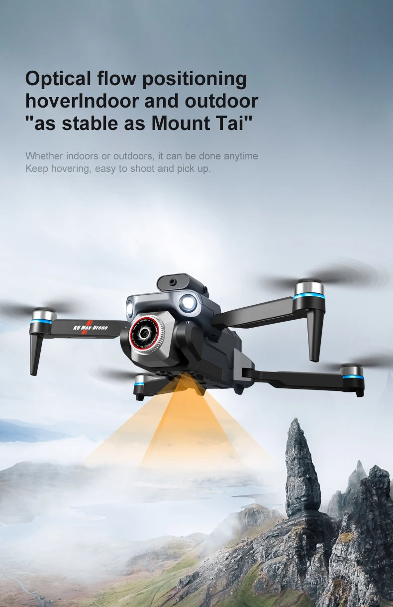K6 MAX Triple-Camera Drone 4K HD Optical Flow Positioning 360° Obstacle Avoidance Foldable Quadcopter Wifi FPV RC Toys Dron