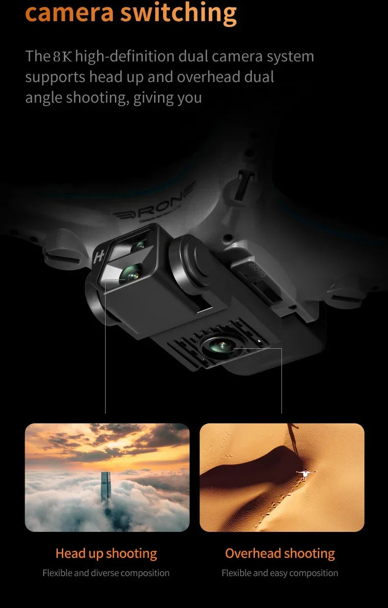 KY102 Rc Drone 8K Profesional Dual-Camera Aerial Photography 360° Obstacle Avoidance Optical Flow Four-Axis RC Aircraft 10000M
