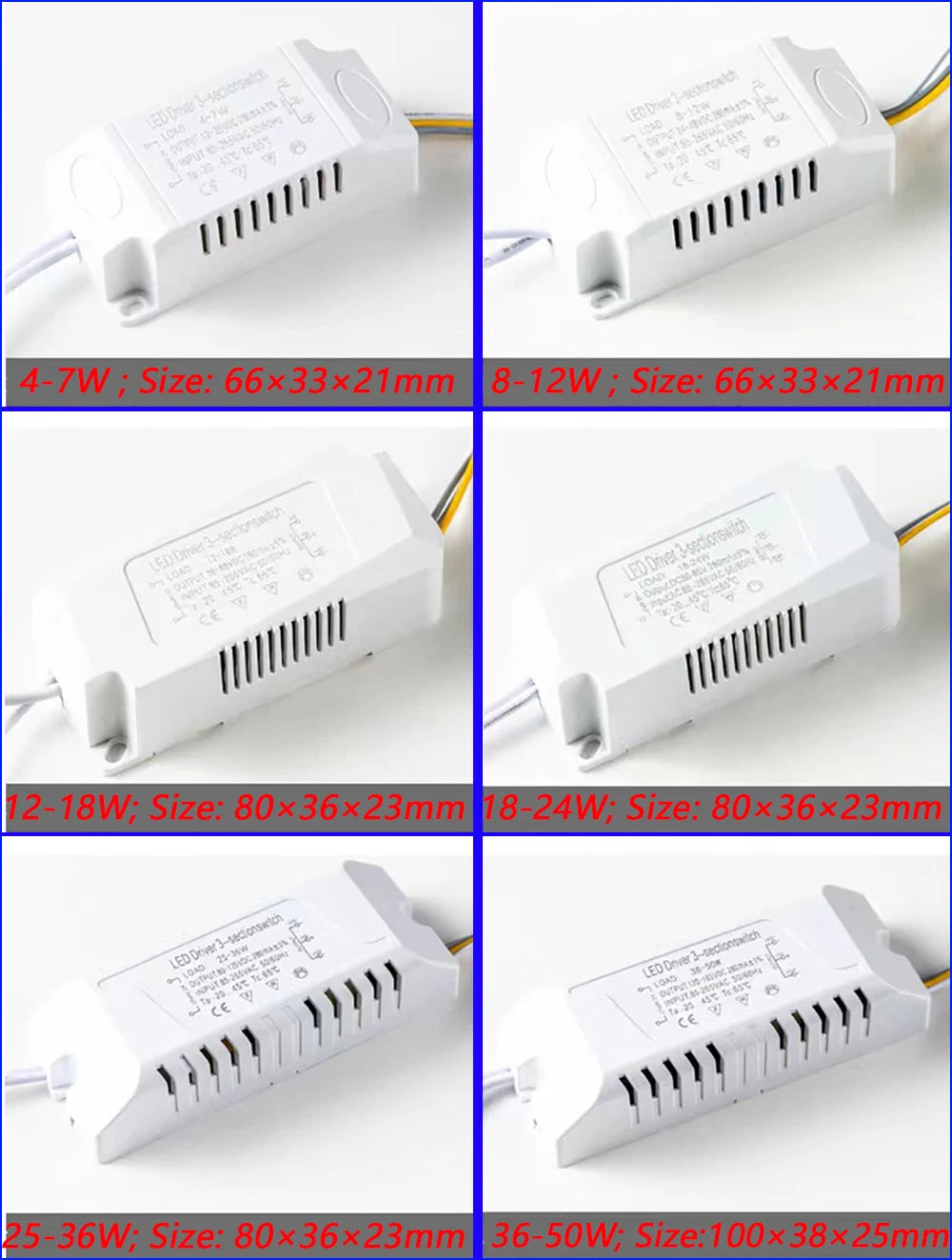 AC Input 85-265V Isolation LED driver With 3Colors LED transformer (25-36W) (36-50W)×2 for dimmable color-changeable chandelier