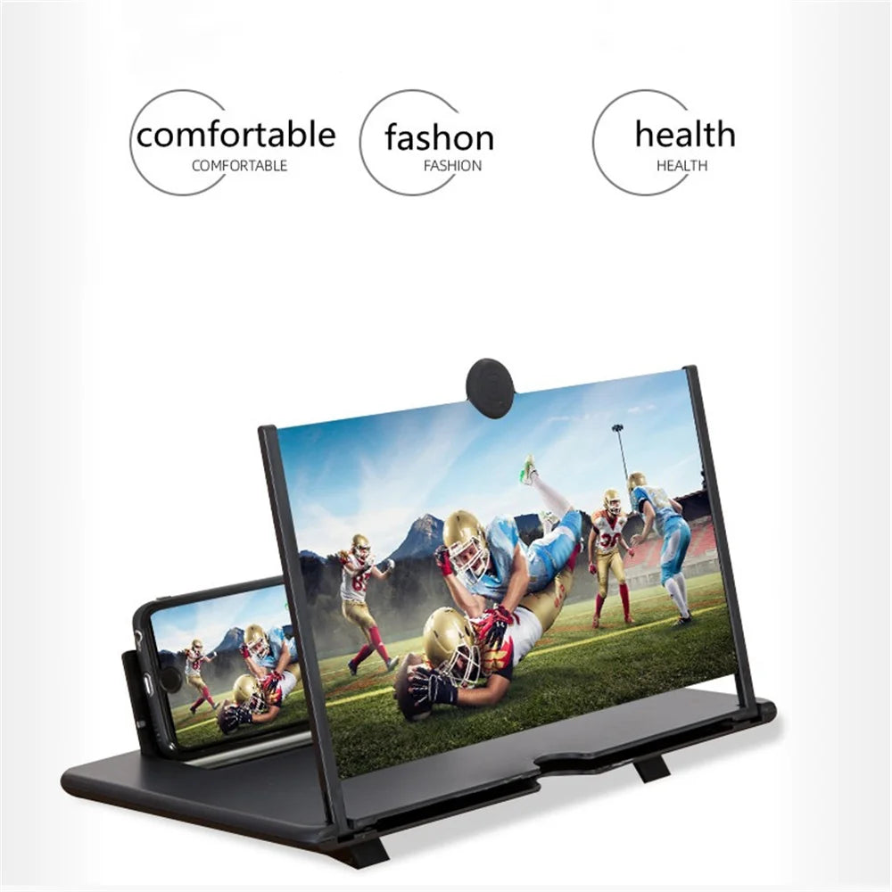 Portable 12 Inch Phone Large Screen Amplifier 3D Magnifying Glass Holder HD Mobile Phone Screen Video Magnifier Screen Bracket