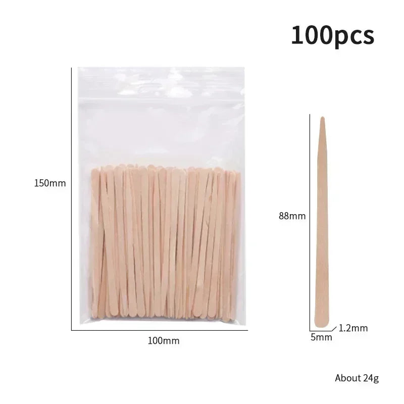 Wooden Waxing Stick Disposable Wax Bean Wiping Wax Tool Disposable Hair Removal Beauty Body Beauty Tool Uñas Nail Charms