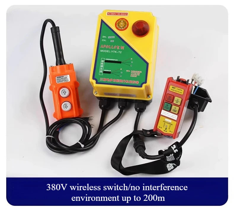 Three-phase 380v hoist winch small crane 220v chain electric hoist crane overhead crane wireless remote control