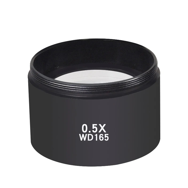 WD165 0.5X WD120 0.7X Trinocular Microscope Barlow Objective Lens Zoom Stereo Microscopio Camera Auxiliary Objective Lens
