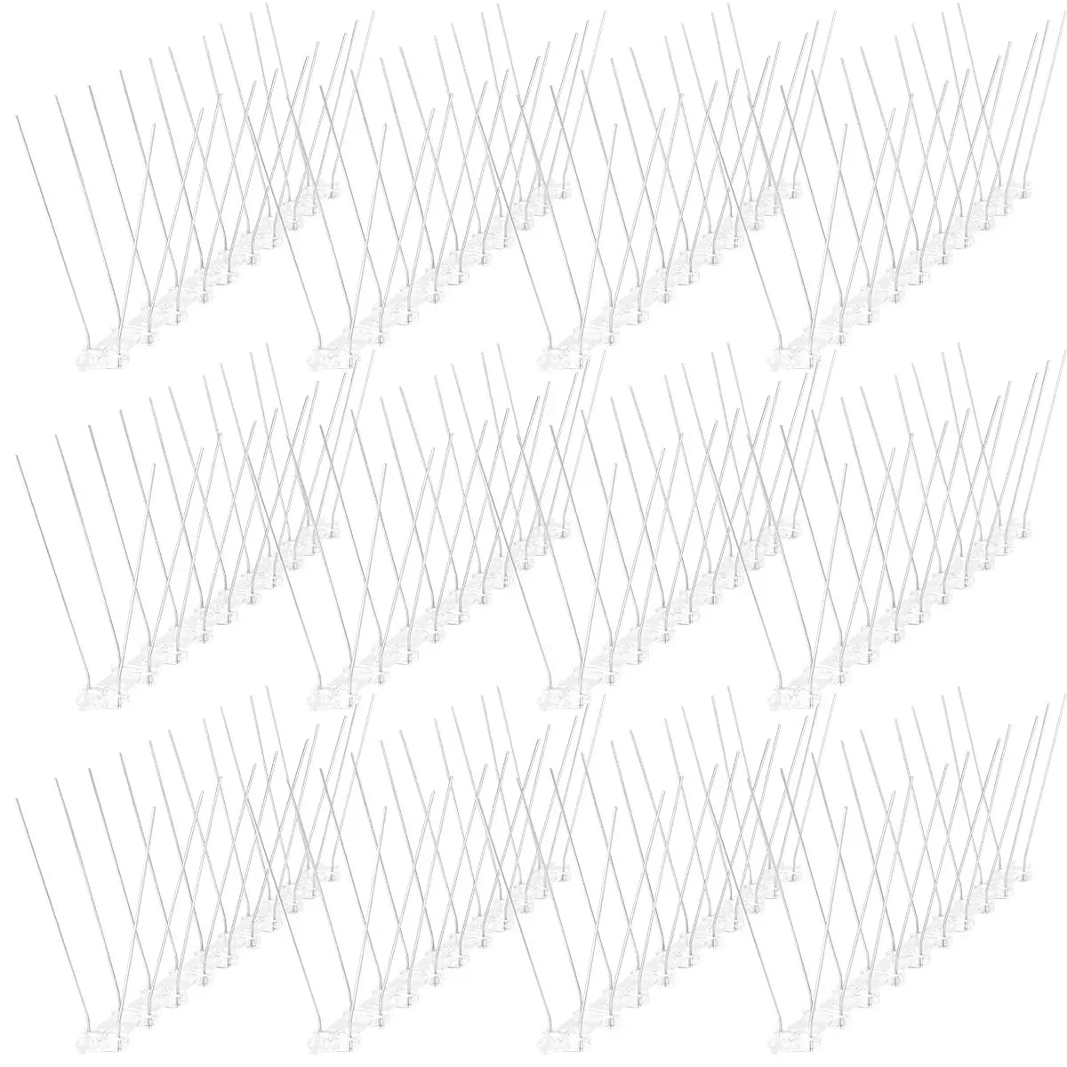 12Pcs Pigeon Spikes Stainless Steel Bird Repeller Set Deterrent Anti Bird Pigeon Squirrel Cats Repellent for Garden Fence Roof
