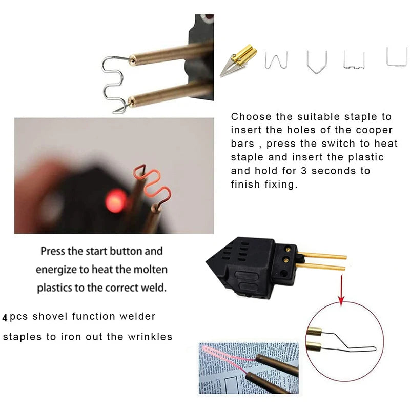 New Heat Gun Plastic Welding Machine Bumper Soldering Iron Staples Bumper Repair Car Tools Kit HOT Stapler Plastic Welder