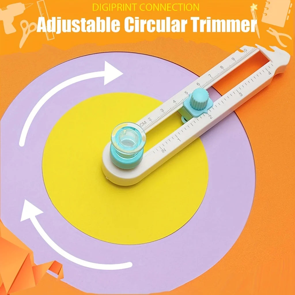 NEW! Round Cutting Knife Adjustable 360 Compass Circle Cutter Scrapbooking Cutters Circular Paper