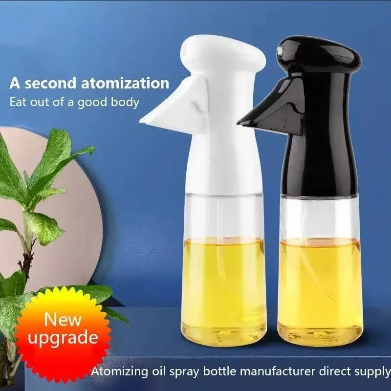 1PCS Black Transparent Kitchen Oil Bottle Cooking Oil Spray Olive Oil Bottle Fitness Barbecue Spray Oil Dispenser Household