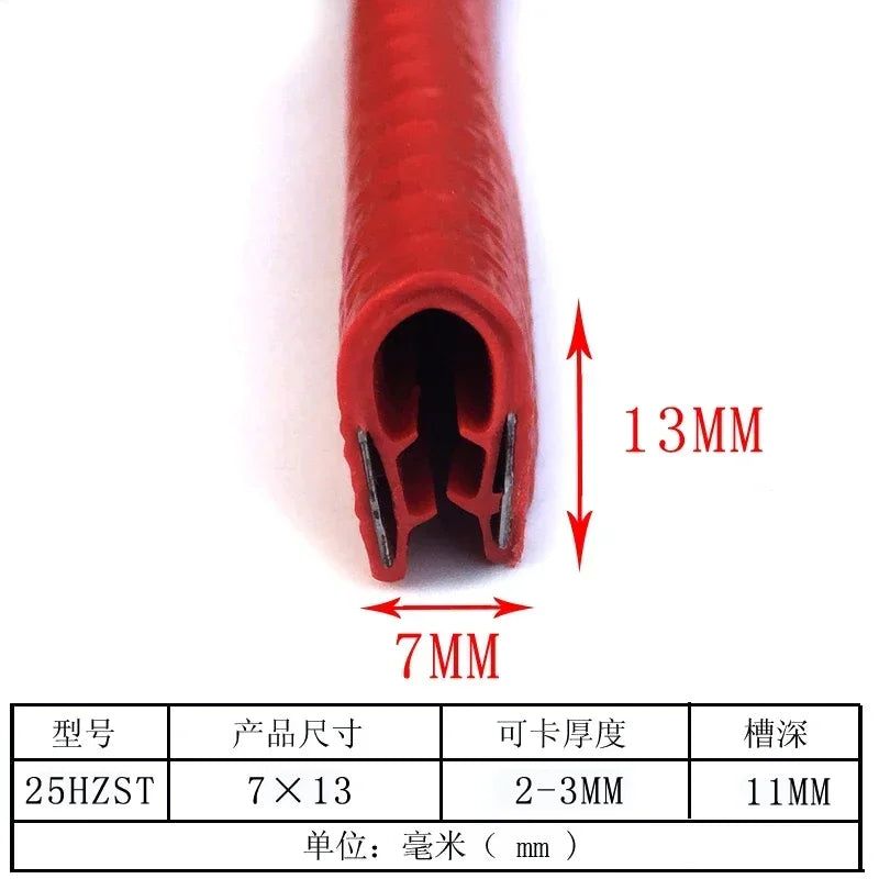 1/3M U-Shaped Sealing Strip Rubber Edging Stainless Steel Protectio Door Car Dustproof Safety Iron sheet edge protection strip