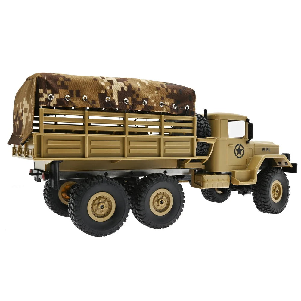 Wpl Naughty Dragon B16 1 6wd Military Truck With Canvas Rc Car Climbing Remote Control Plaything Holiday Birthday Gift Boy
