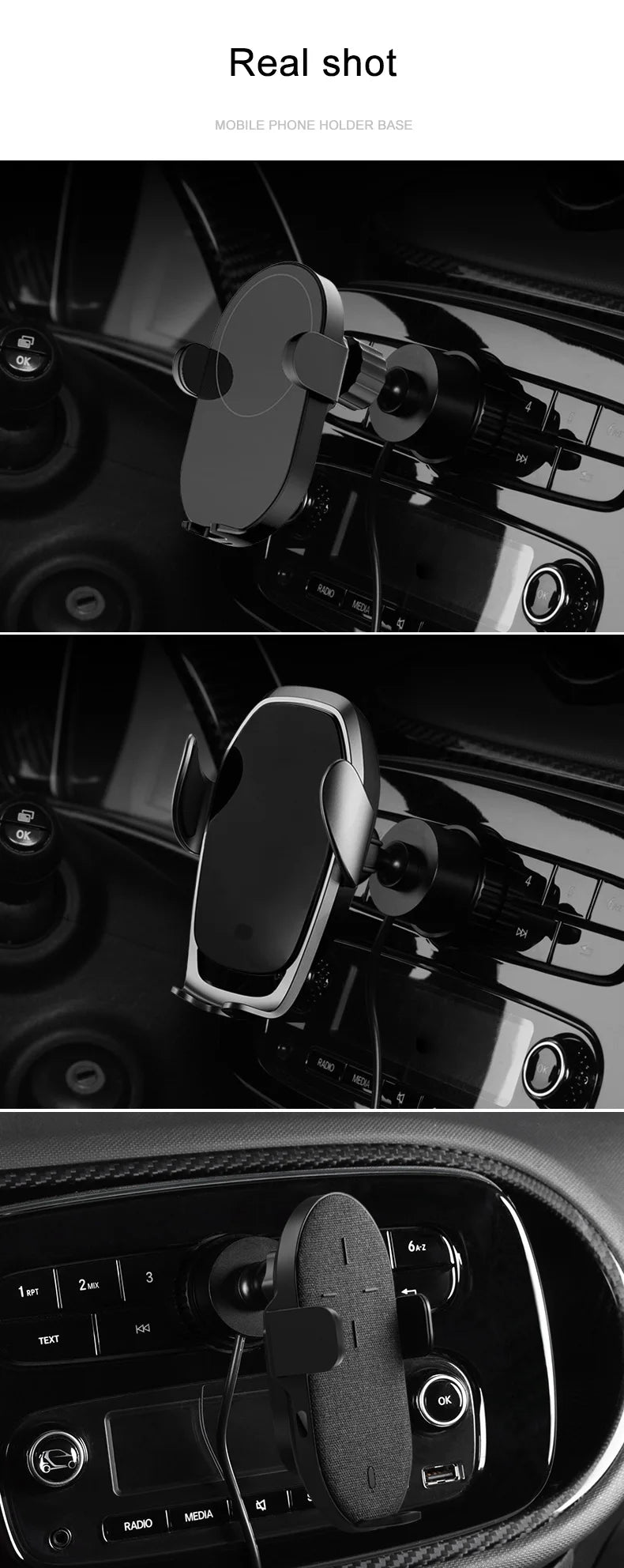 Car Phone Holder Base GPS Navigation Support Bracket For Mercedes Smart 450 451 453 Fortwo Forfour Car Accessories Interior
