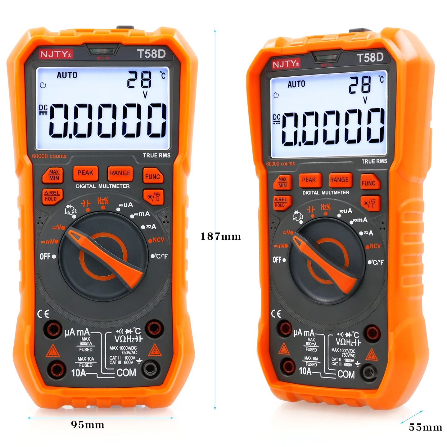 NJTY T-58D High-Precision Digital Multimeter, 60000 Counts, Smart Anti-Burn, Home/Professional Universal Meter