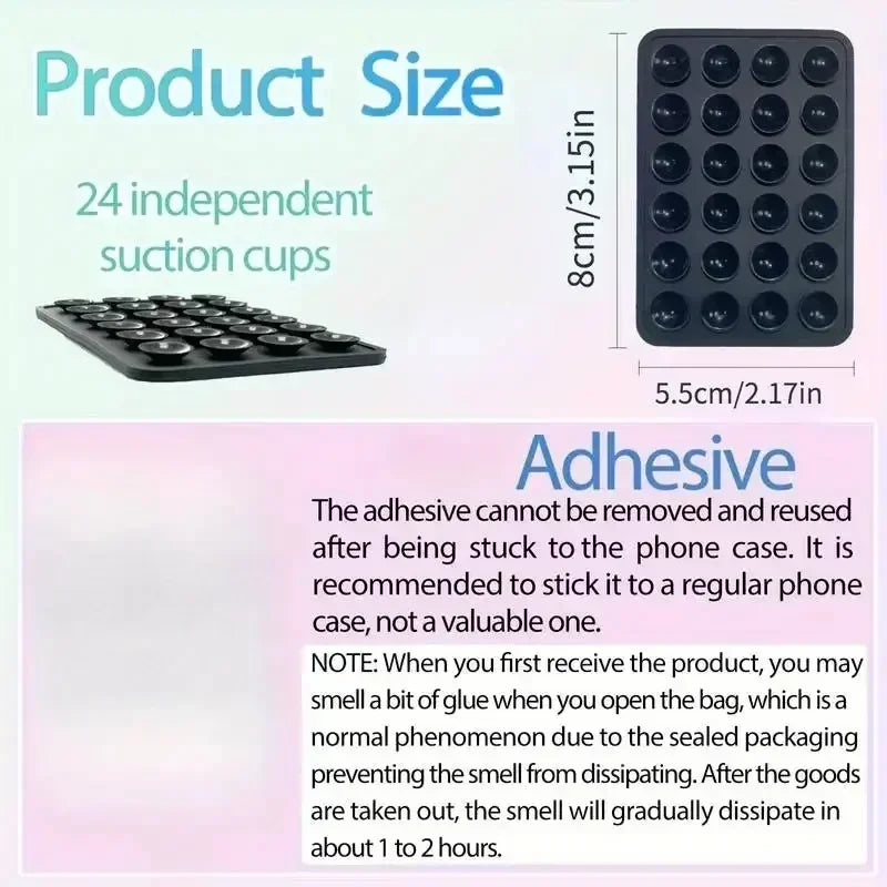 Phone Silicone Suction Cup Holder Multifunctional Suction Cup Wall Stand Square Anti-Slip Single-Sided Case Mount Back Sticker
