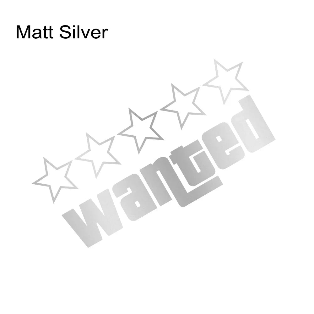 Wanted Pentagram Car Stickers Vinyl Decals Decor Rear Windshield Window Glass Bumper Body Scratches Waterproof Auto Accessories