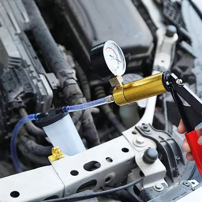 2 in 1 Brake Bleeder THand Held Vacuum Pump Test Vacuum Purge Coolant Refill Tool Gauge Adapters Auto Brake Fluid Bleeding Set