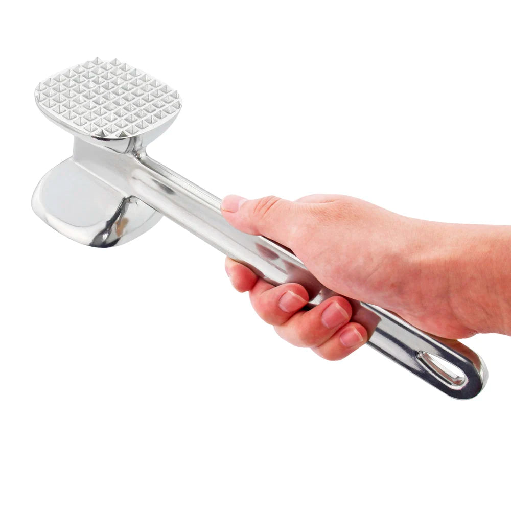 1pc Aluminum Alloy Meat Tenderizer Hammer - Stainless Steel Kitchen Tool with Diamond Pattern for Steak, Chicken, Pork & More |