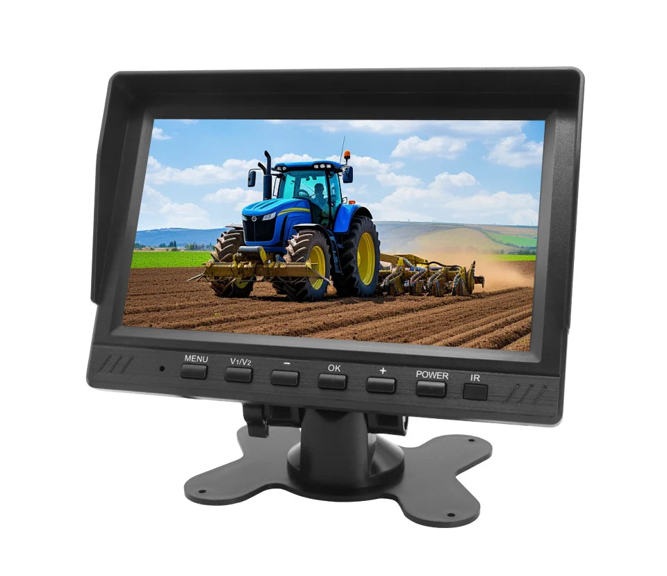 Smartour AHD 7inch TFT LCD Car HD Monitor Rear View Monitor Support CVBS 1080P AHD Camera 2 x 4PIN Video Input