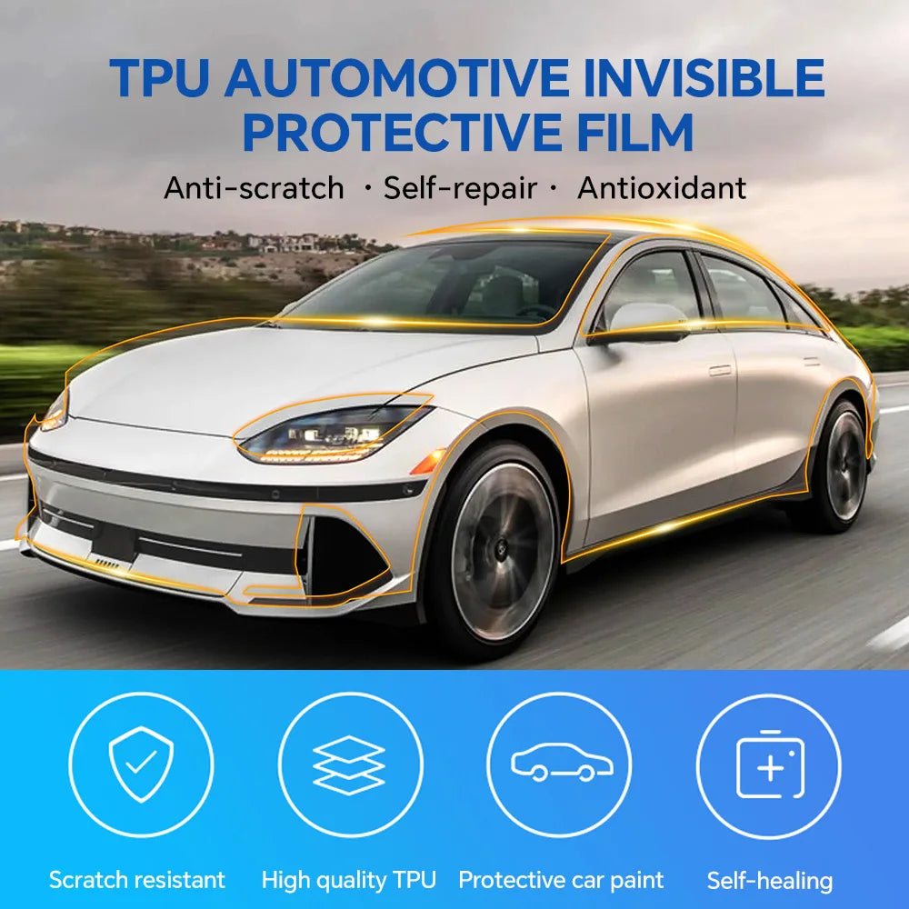 PFCC for Hyundai Ioniq 6 2023 2024 Car Body Precut Sticker Paint Protection Film Anti-Scratch TPU Clear Bra PPF Decal 8.5mil