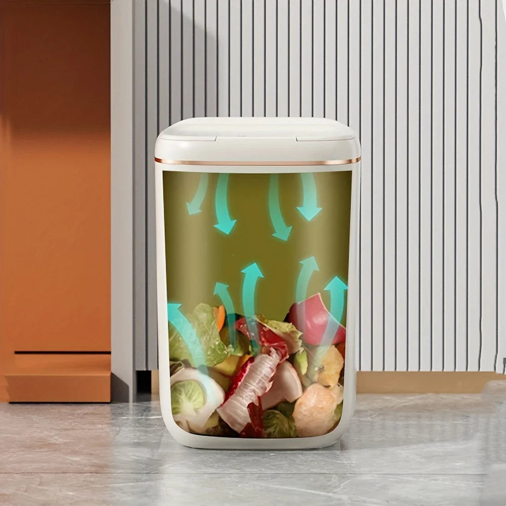 20/22L Large Rechargable Smart Trash Can With Lid Garbage Bin For Kitchen Bedroom Living Room Rubbish Container Touchless