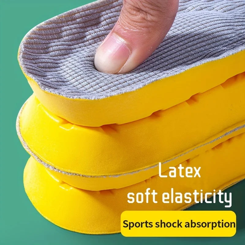 1 Pair 4D Soft Latex Memory Foam Insoles Sport Support Insert Breathable Insoles For Women Men Running Insoles