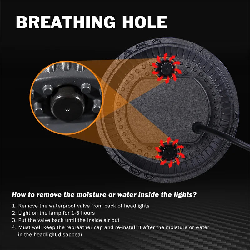 Car 7" Headlight for Land Rover Defender 90 110 Round LED Headlights DRL With Yellow Signal Light for Lada Niva 4X4 Jeep JK LJ