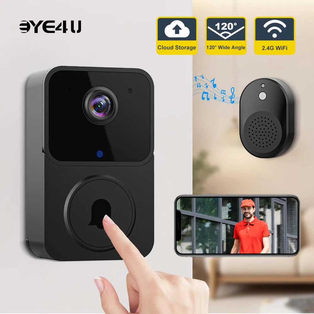 Wireless Doorbell WiFi Outdoor HD Two Way Audio Home Monitor Security Door Bell Camera IR Night Vision Smart Home Doorbell
