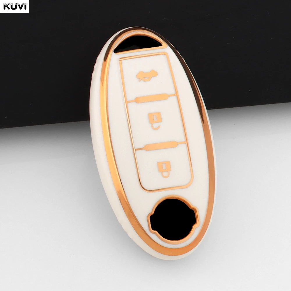 3 Button TPU Car Key Case Cover For Nissan Micra Murano Juke Alissa Pulsar X-trail Note Almera Altima Auto Keychain Protector