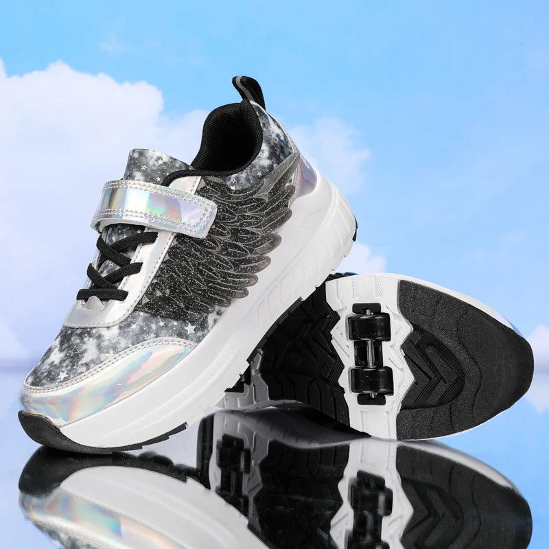 Kids Roller Skate Shoes Snickers With 4-Wheels Children Rollerskates Fashion Outdoor Sports Shoes Girls Boys Gifts