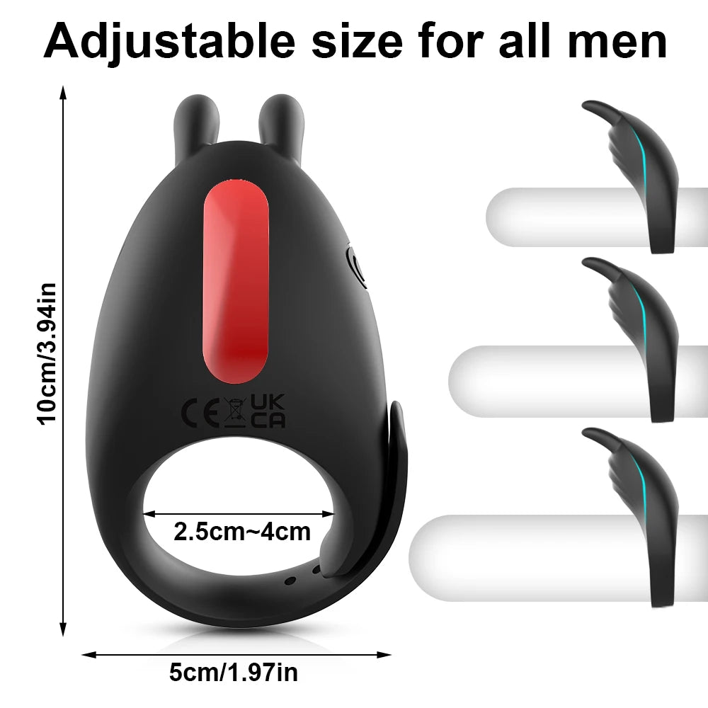 Adjustable Cock Ring for Men Vibrating Penis Ring Remote Control Ejaculation Delay Clitoris Stimulation Sex Toy for Couples