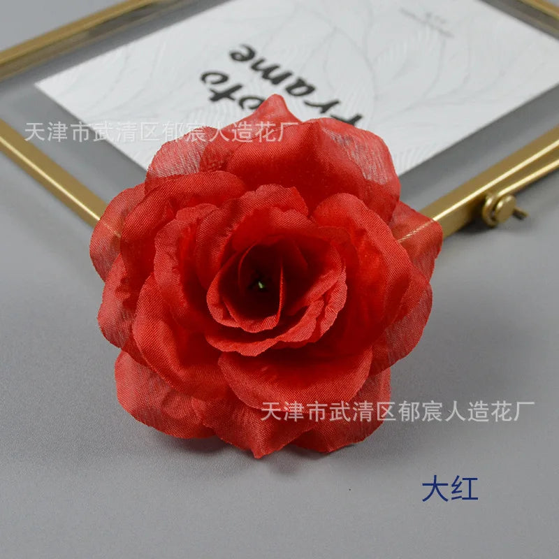 10pcs 10cm Artificial Roses Flower Heads DIY Wedding Home Decoration Party Festival Supplies Fake Flowers