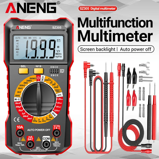 Professional Multimeter Digital Tester ANENG SZ305 AC/DC Voltage Ammeter Capacitor Triode NCV Voltage Induction Electrician Tool