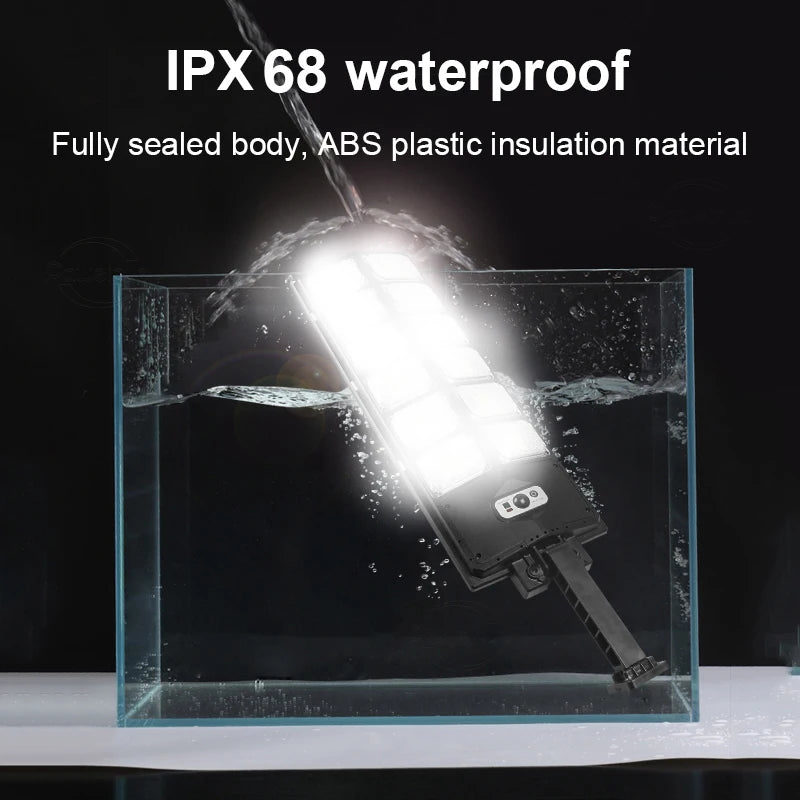 Super Bright 804 LED Solar Lights Outdoor Street Lamp Sunlight 3 modes IPX68 Waterproof Garden Lighting With Smart Motion Sensor